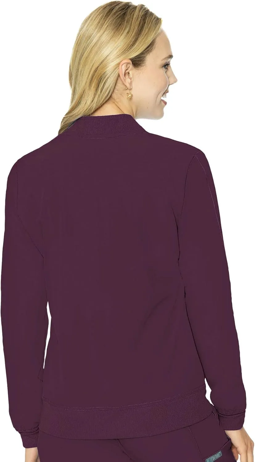 Med Couture Peaches Women Warm-Up Scrub Jacket - Lightweight, Moisture-Wicking, SPF 50, Missy Fit - MC8674