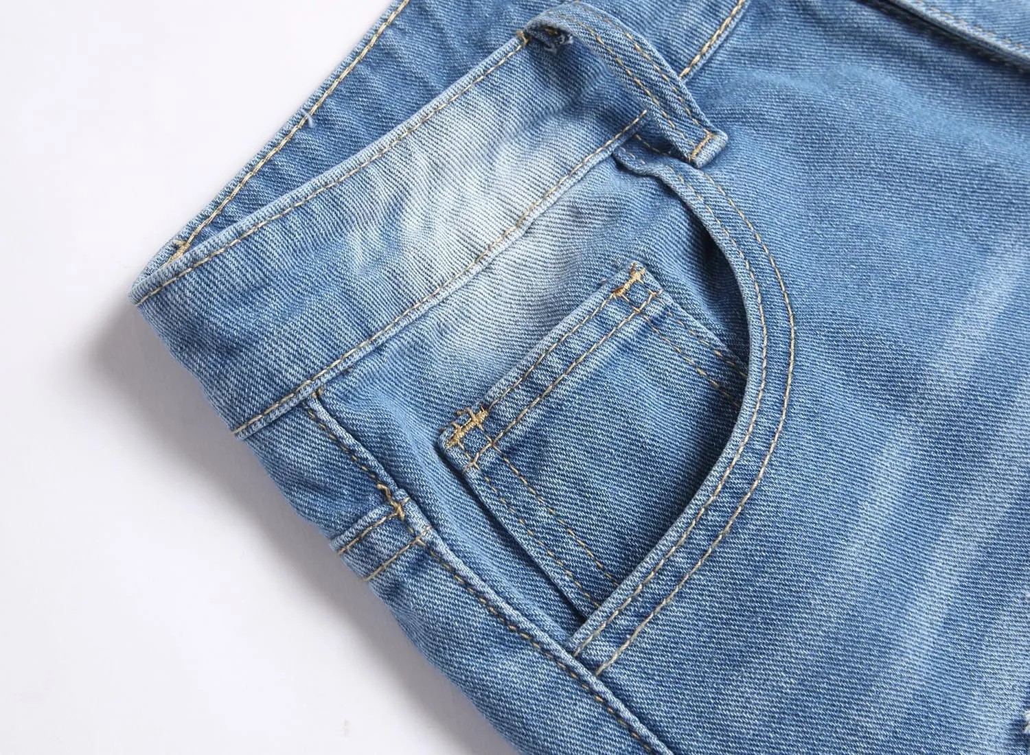 Men's Casual Denim Shorts (No Belt)