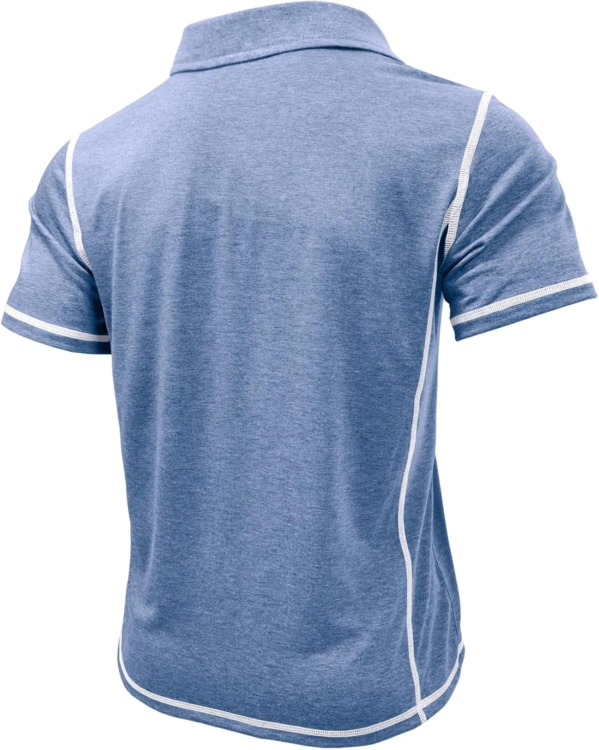 Men's Casual Polo Shirts Classic Short Sleeve Lightweight Basic Button Cotton T-Shirt Golf Tee Tops with Pocket