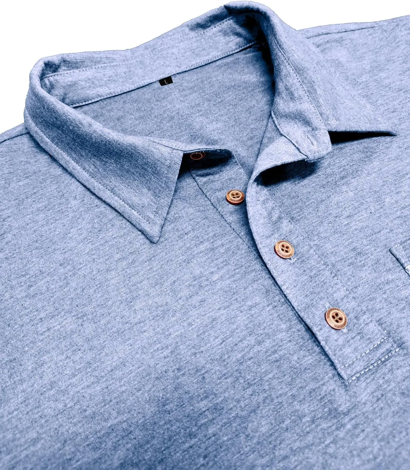 Men's Casual Polo Shirts Classic Short Sleeve Lightweight Basic Button Cotton T-Shirt Golf Tee Tops with Pocket