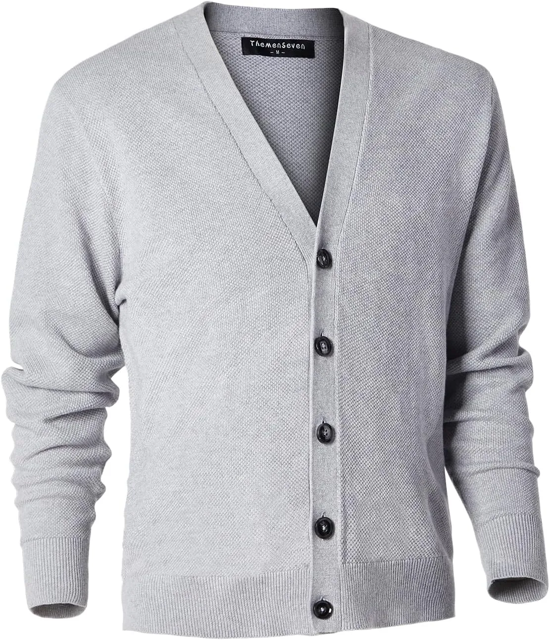 Mens Casual Slim Fit Vneck Long Sleeve Button Down Cardigan Sweater
