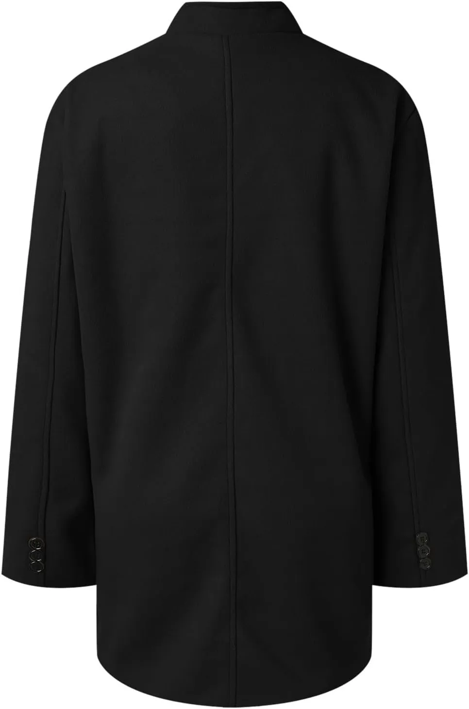 Men's Casual Trench Coat Vintage Breasted Coat Woolen Mid Length Trench Coat Slim Fit Spread Collar Long Sleeve Jacket