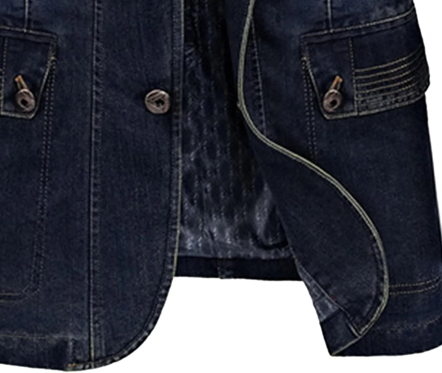 Men's Cowboy Denim Blazer Jacket Classic Notched Collar 3 Button Coat Tailoring Distressed Casual Coats