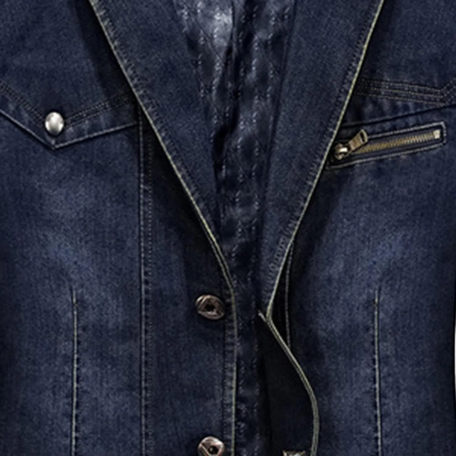 Men's Cowboy Denim Blazer Jacket Classic Notched Collar 3 Button Coat Tailoring Distressed Casual Coats