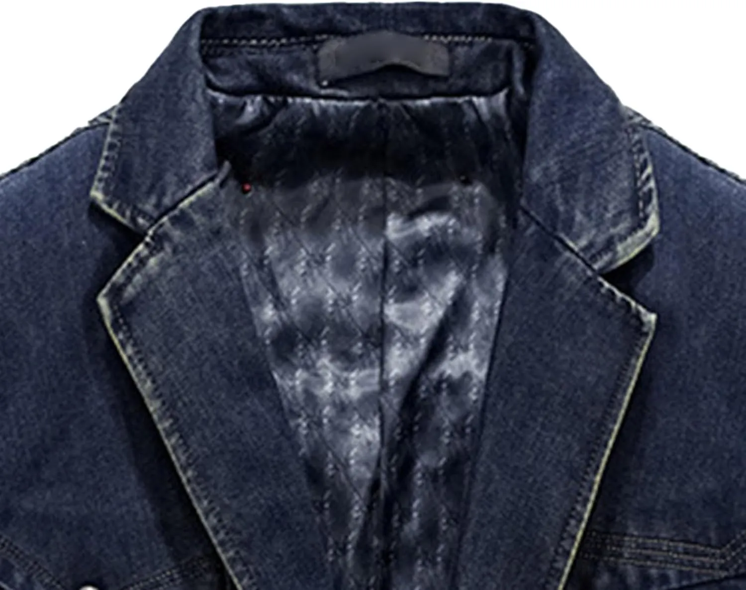 Men's Cowboy Denim Blazer Jacket Classic Notched Collar 3 Button Coat Tailoring Distressed Casual Coats