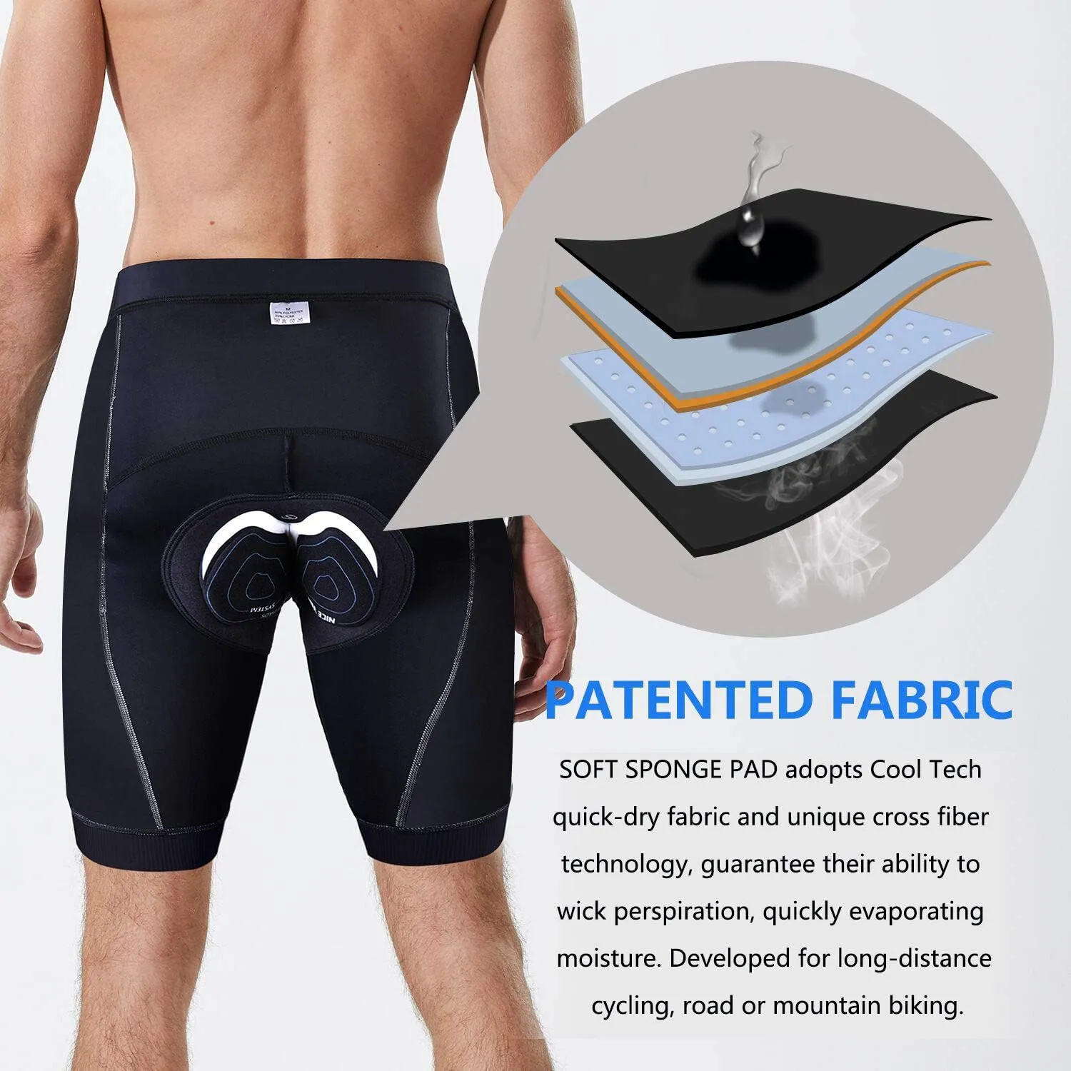 Men's Cycling Shorts Anti-Slip Leg 4D Padded Bike Shorts with 3-Pockets Breathable Biking Bicycle Motorcycle Half-Pants