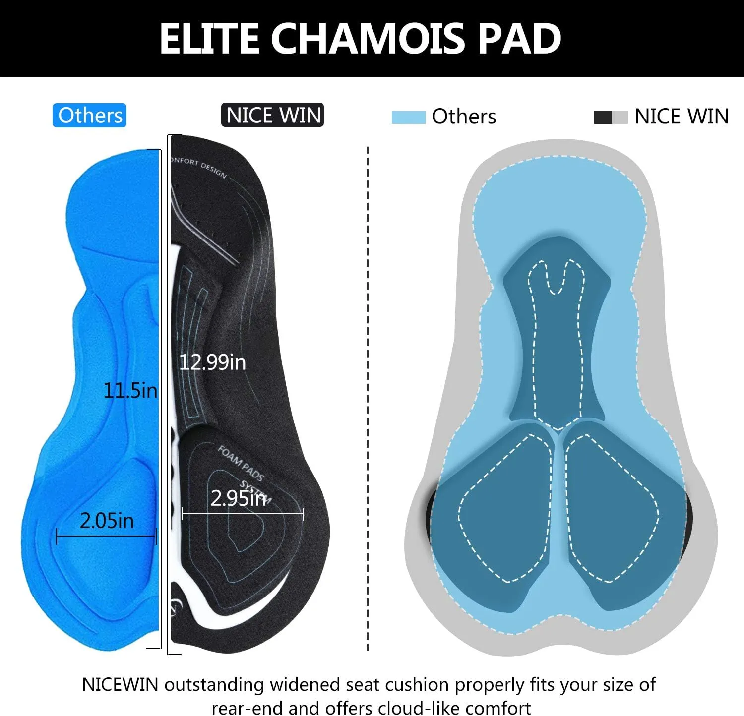 Men's Cycling Shorts Anti-Slip Leg 4D Padded Bike Shorts with 3-Pockets Breathable Biking Bicycle Motorcycle Half-Pants