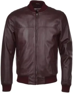 Mens Genuine Lambskin Leather Bomber Jacket Light Weight Casual Fashion Varsity Style Leather Ma1 Bomber Jacket