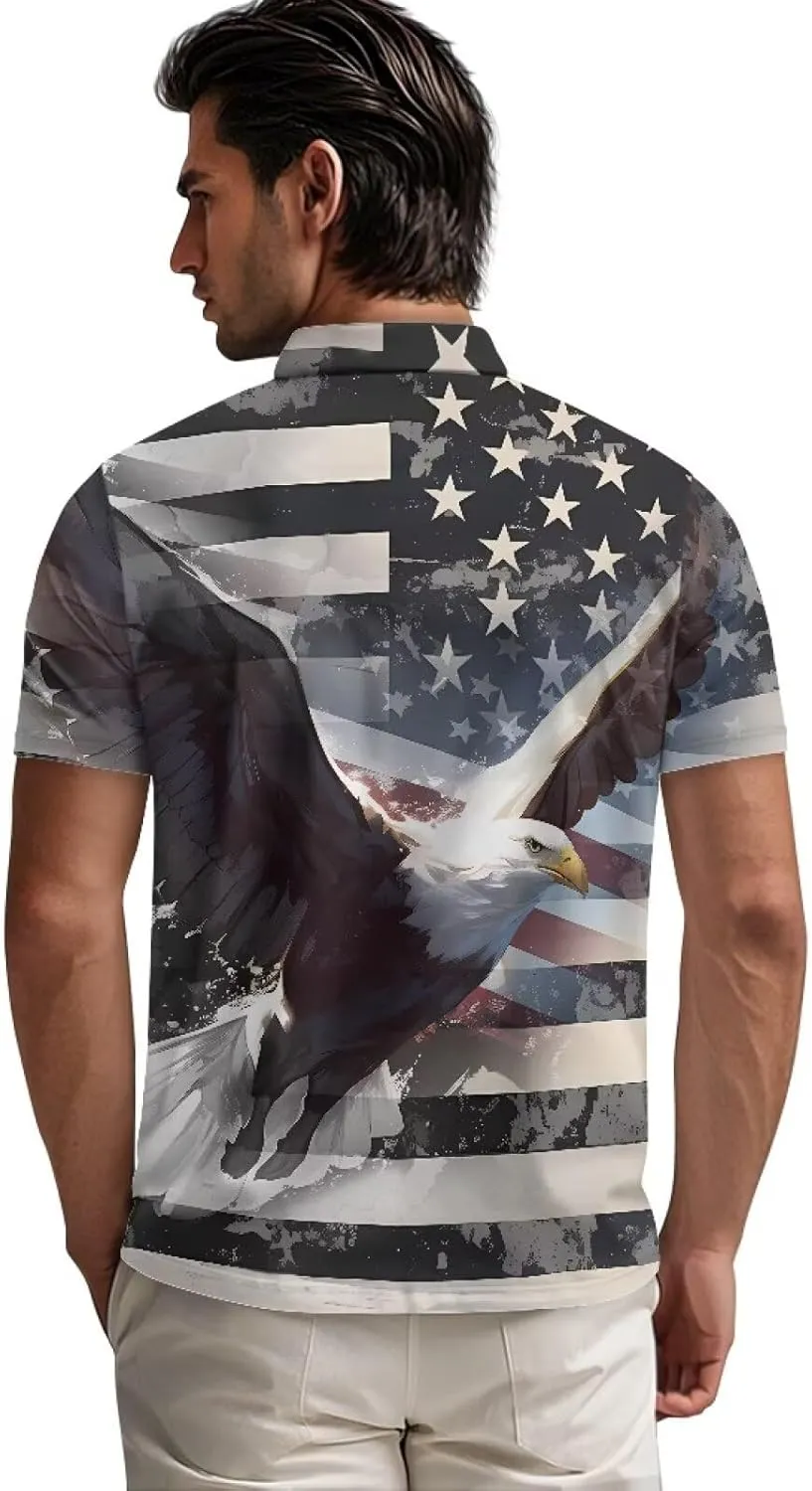 Mens Golf Shirt Moisture Wicking Quick-Dry Zippered Performance Shirts Turtleneck Tshirt Fashion Office XS-6XL