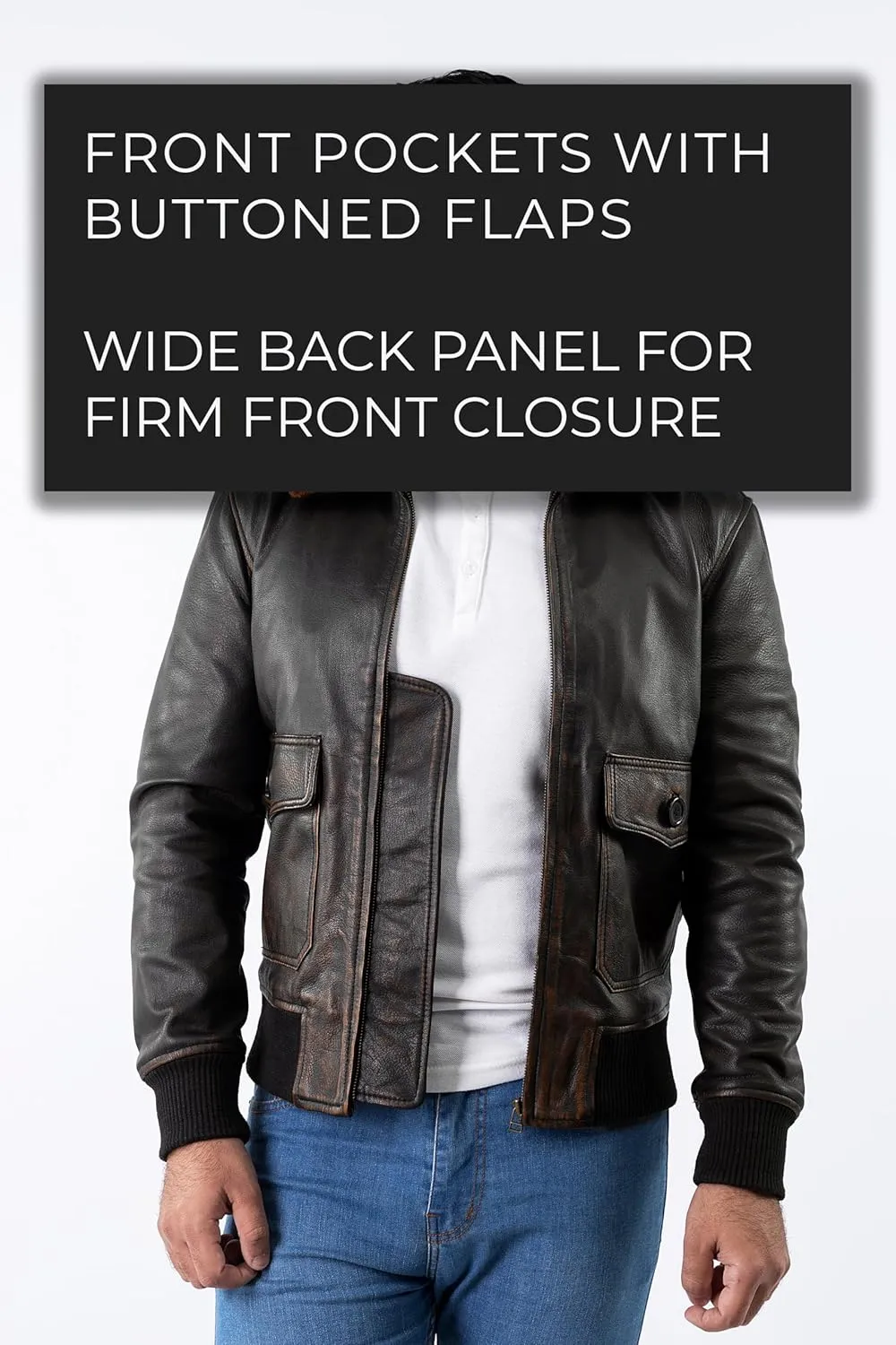 Mens Leather Jacket Black | Real Leather Biker Jacket With Distressed Exterior | Motorcycle Clothing in Vintage Styling
