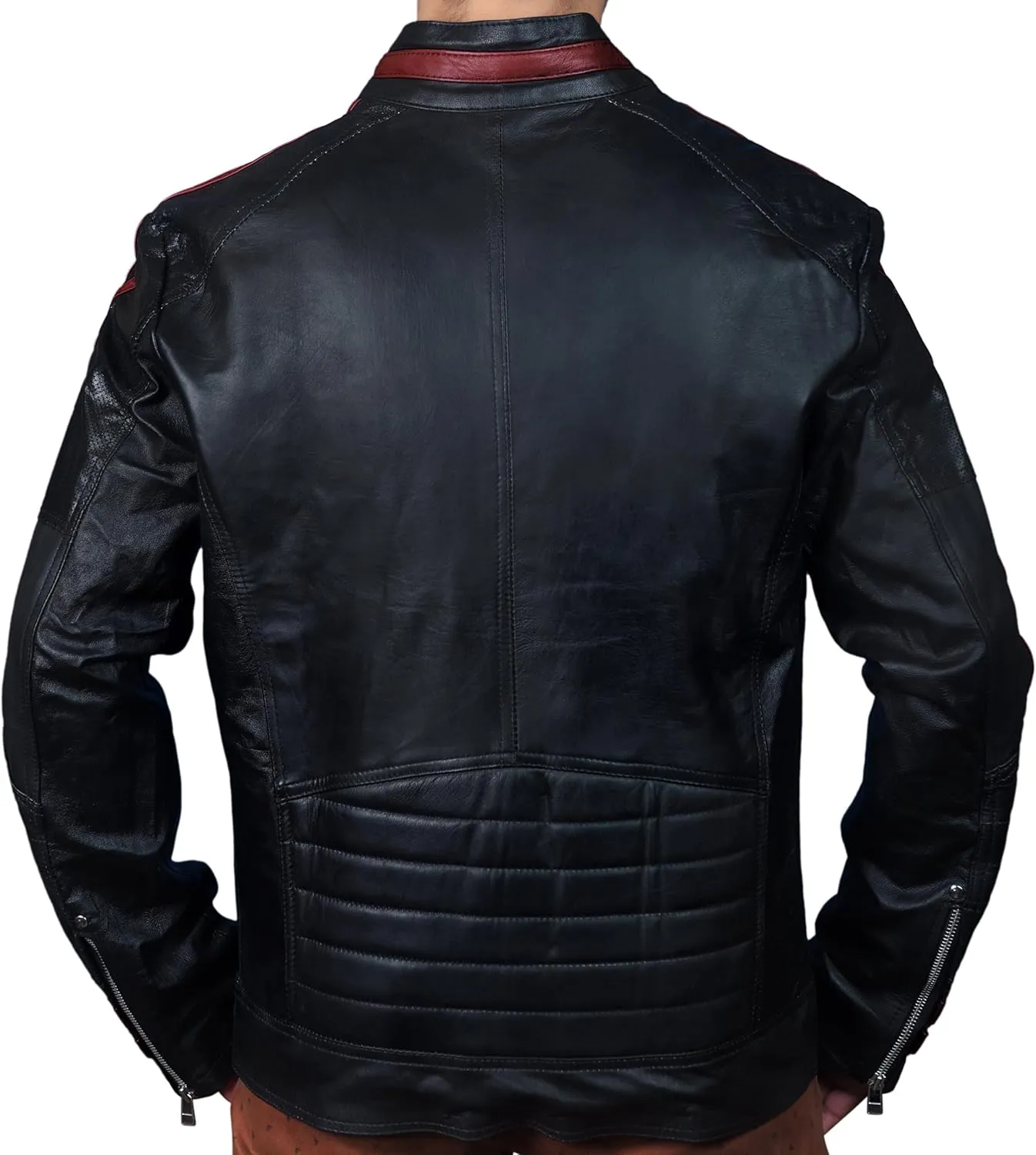 Mens Mass Effect N7 Real Leather Biker Black Motorcycle Jacket