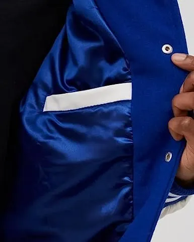 Mens NY Varsity Basketball Bomber Jacket - Mets Letterman Baseball Fleece Jacket