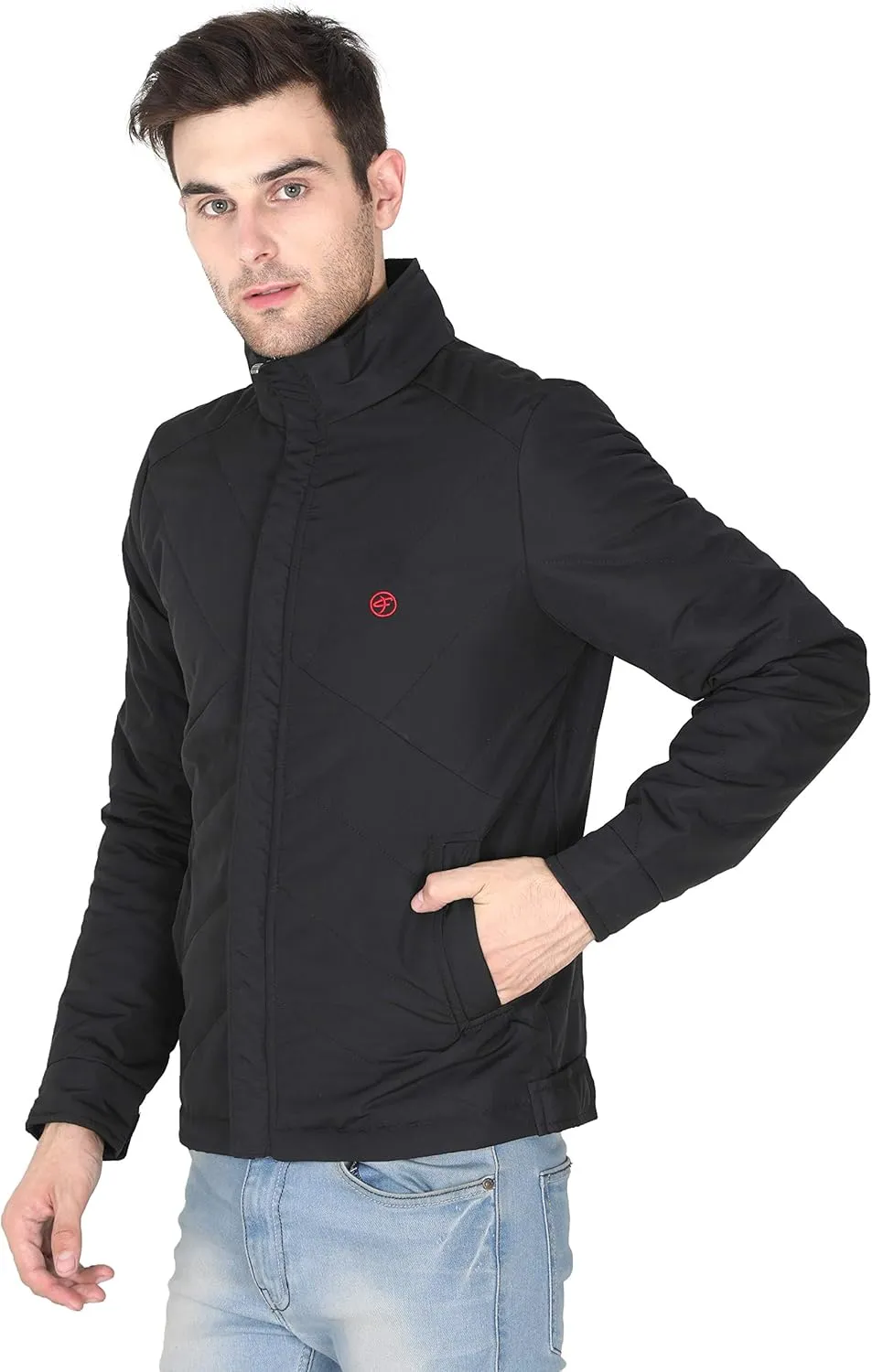 Men's Puffer Jacket Water-Resistant Light Weight Windproof Soft Fabric Down Jacket for Outdoor Activities