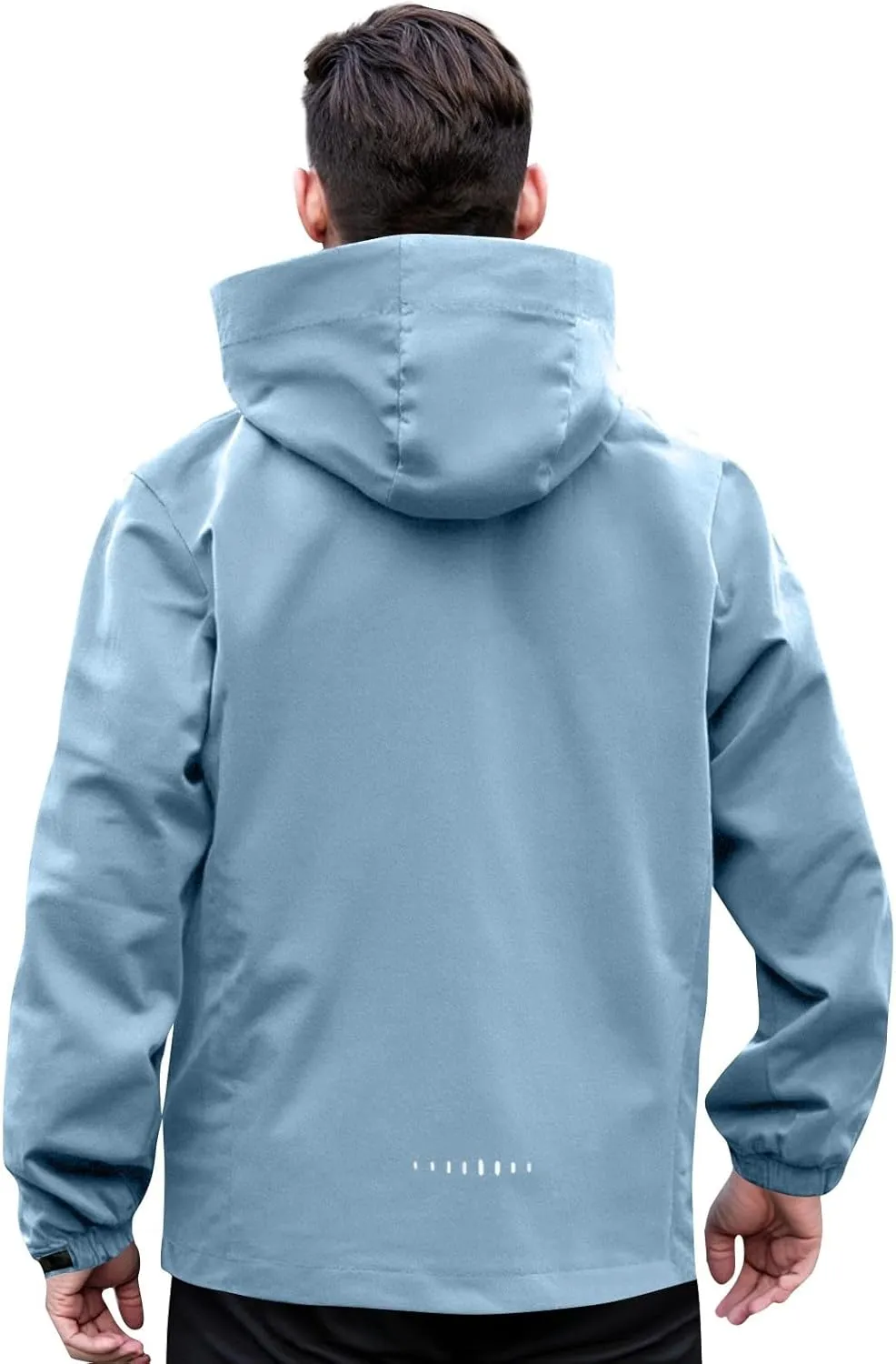 Mens Rain Jacket Lightweight Waterproof Rain Coat Poncho Sun Protective Outdoor Jacket with Hooded