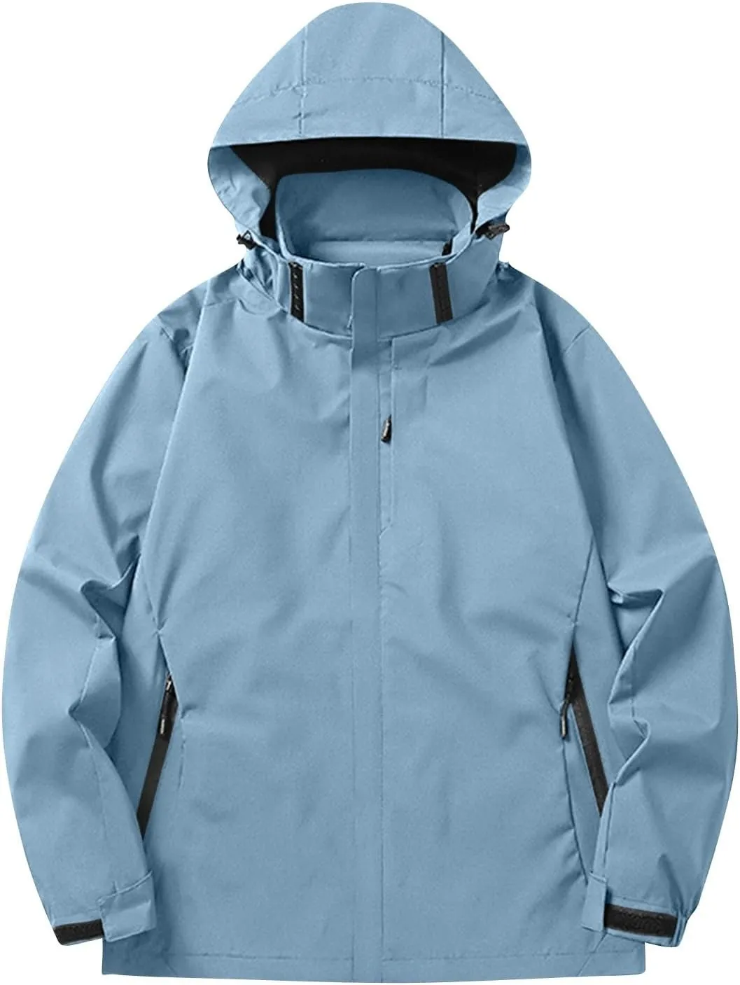 Mens Rain Jacket Lightweight Waterproof Rain Coat Poncho Sun Protective Outdoor Jacket with Hooded