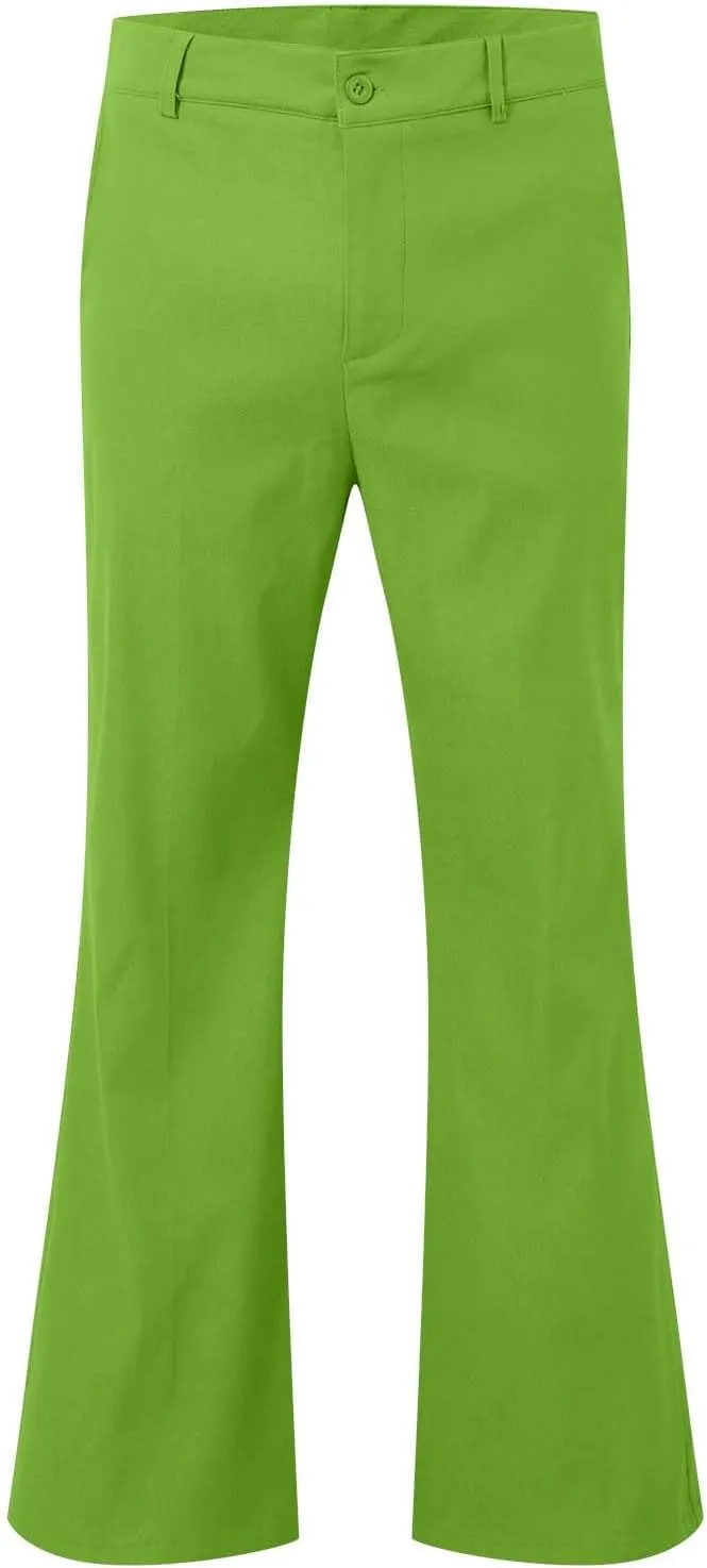 Mens Sweatpants Men's Solid Color Bell-Bottom Belt Pocket Casual Big Trousers Loose Legs Suit Pants for Men
