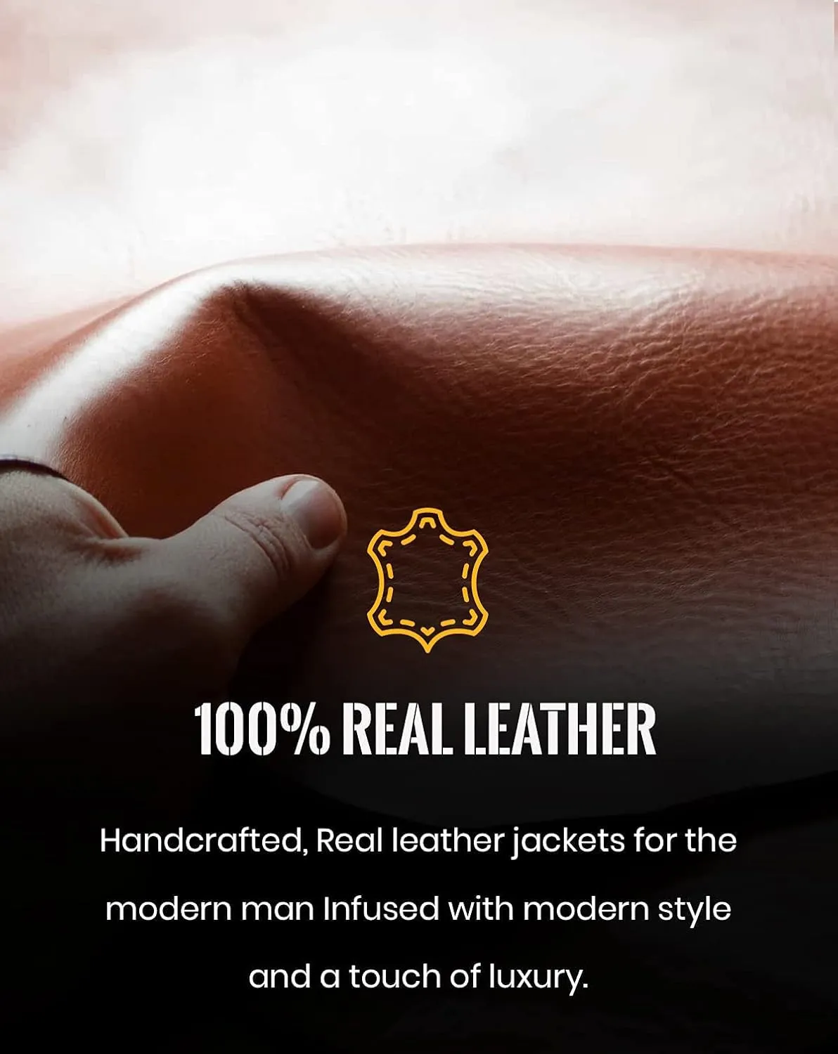 Men's Vintage Trucker Real Lambskin Leather Jacket - Western Motorcycle Cowboy Denim Leather Jacket