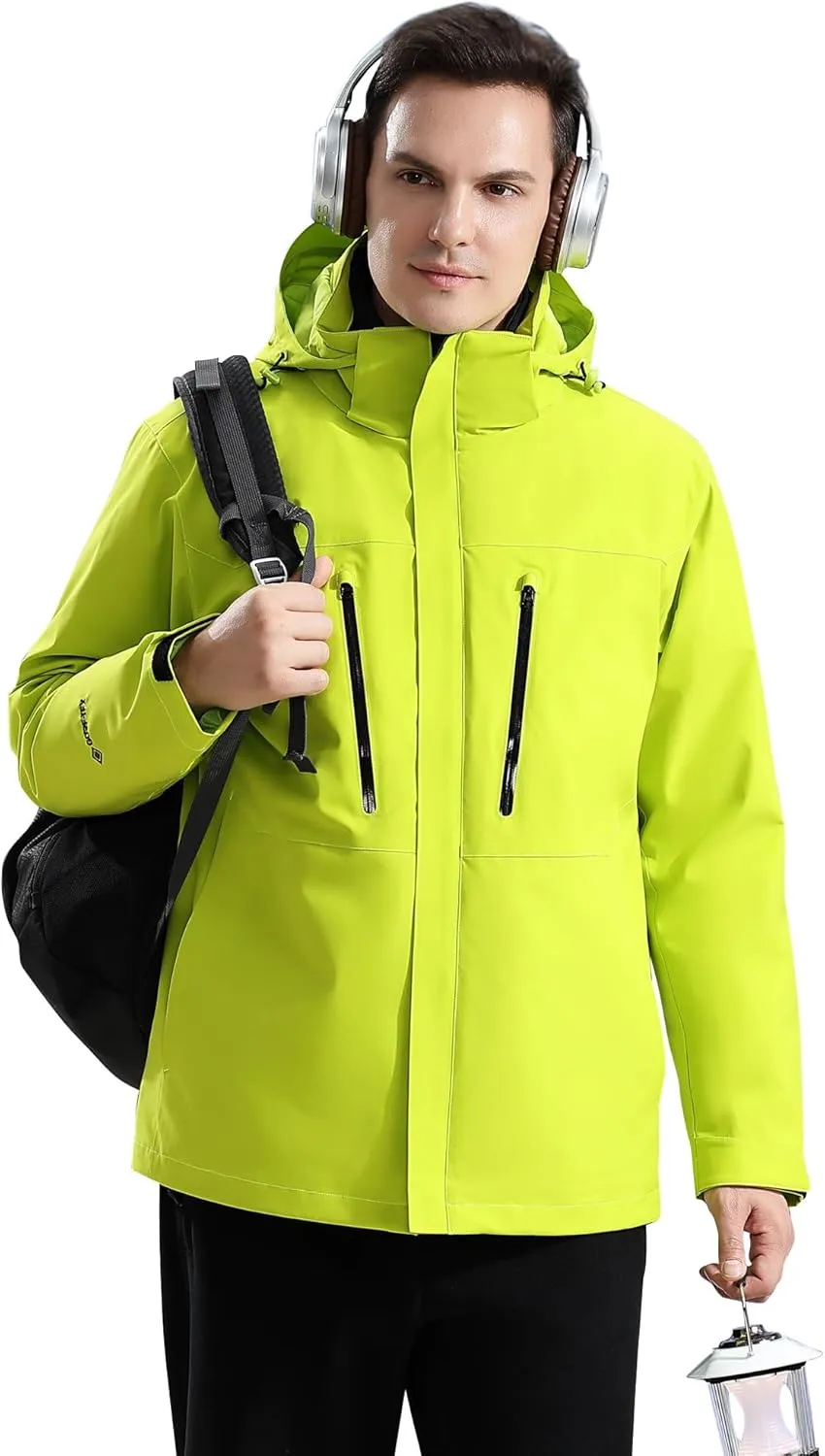 Men's winter jacket coat 3 in 1 snow ski jacket waterproof windproof jacket men's warm down jacket