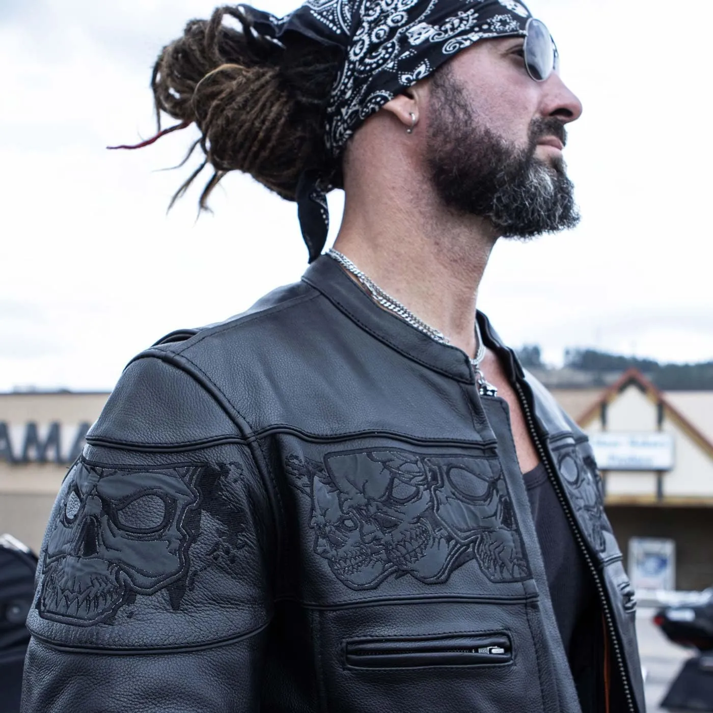 Milwaukee Leather Men's Premium Leather Vented Motorcycle Scooter Jacket w/Removable Liner | MLMXX - Large