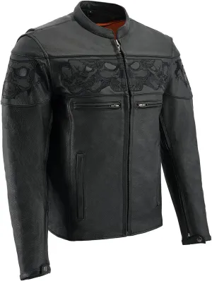 Milwaukee Leather Men's Premium Leather Vented Motorcycle Scooter Jacket w/Removable Liner | MLMXX - Large