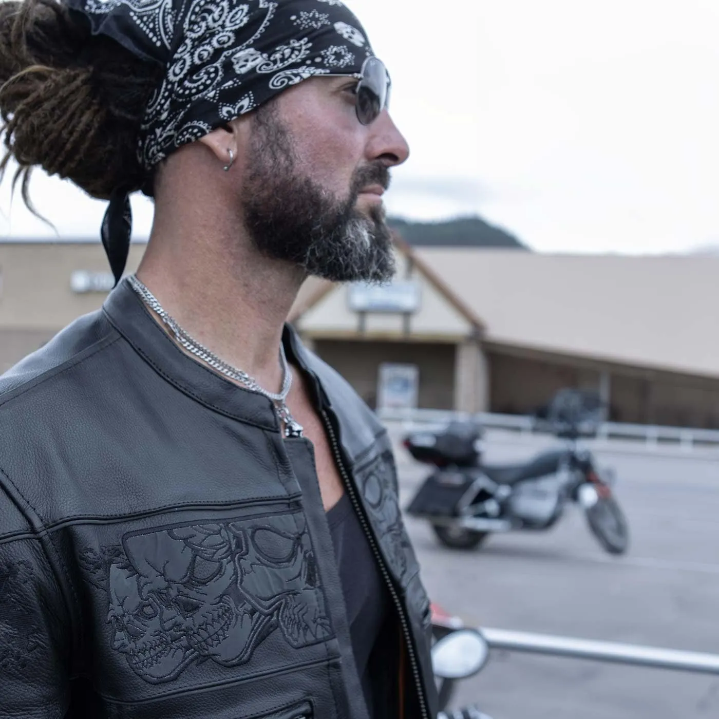Milwaukee Leather Men's Premium Leather Vented Motorcycle Scooter Jacket w/Removable Liner | MLMXX - Large