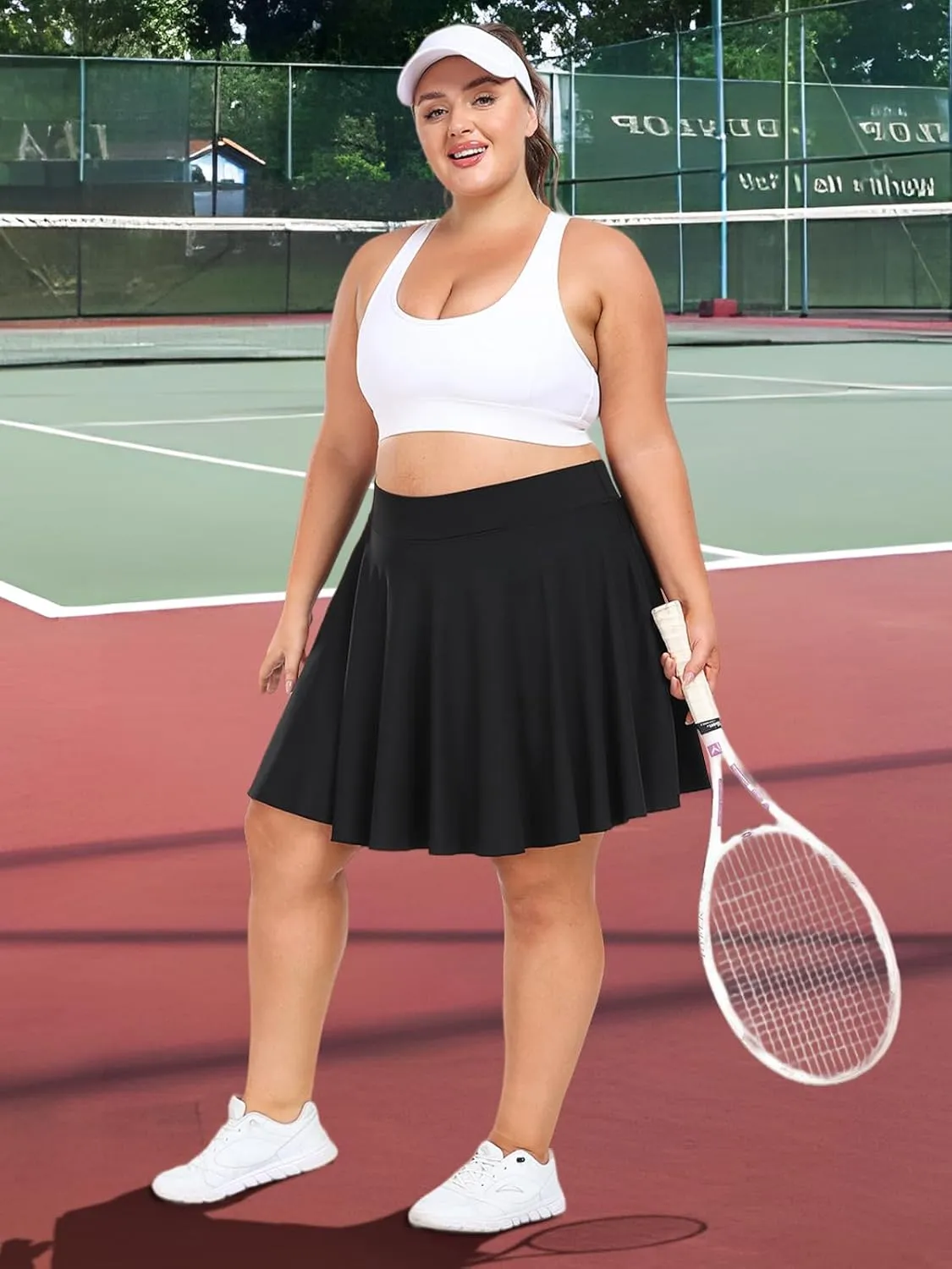 Moon Wood Knee Length Skirts for Women 4 Pockets High Waisted Plus Size Womens Tennis Skirt Athletic Golf Skirts with Shorts
