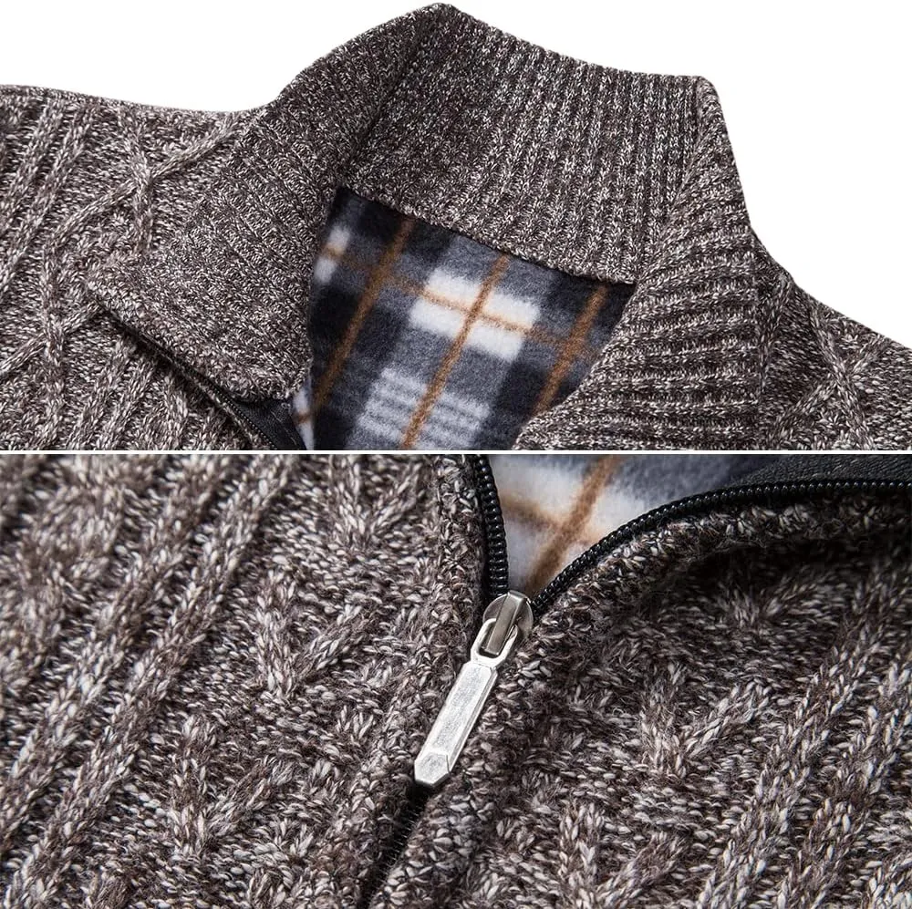 Msmsse Men's Cardigan Sweaters Full Zip Knitted Sweater for Men