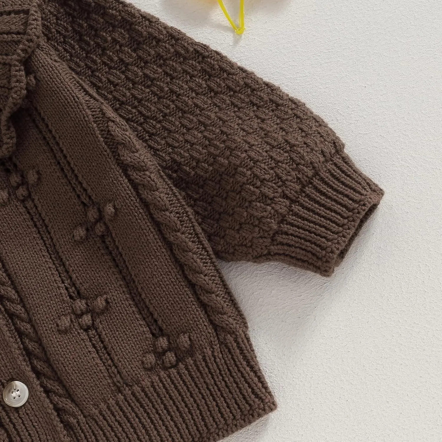 Newborn Baby Girls Knit Cardigans Long Sleeve Crewneck Hollow Knit Thin Sweater Toddler Button Tops Coat Outwear
