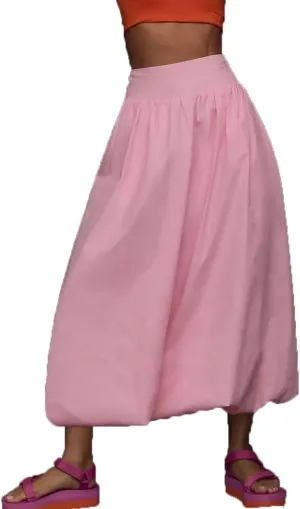 NUFIWI Women Y2k Bubble Maxi Skirt Low Elastic Waist A Line Long Skirt Summer Casual Ruffle Pleated Midi Dress