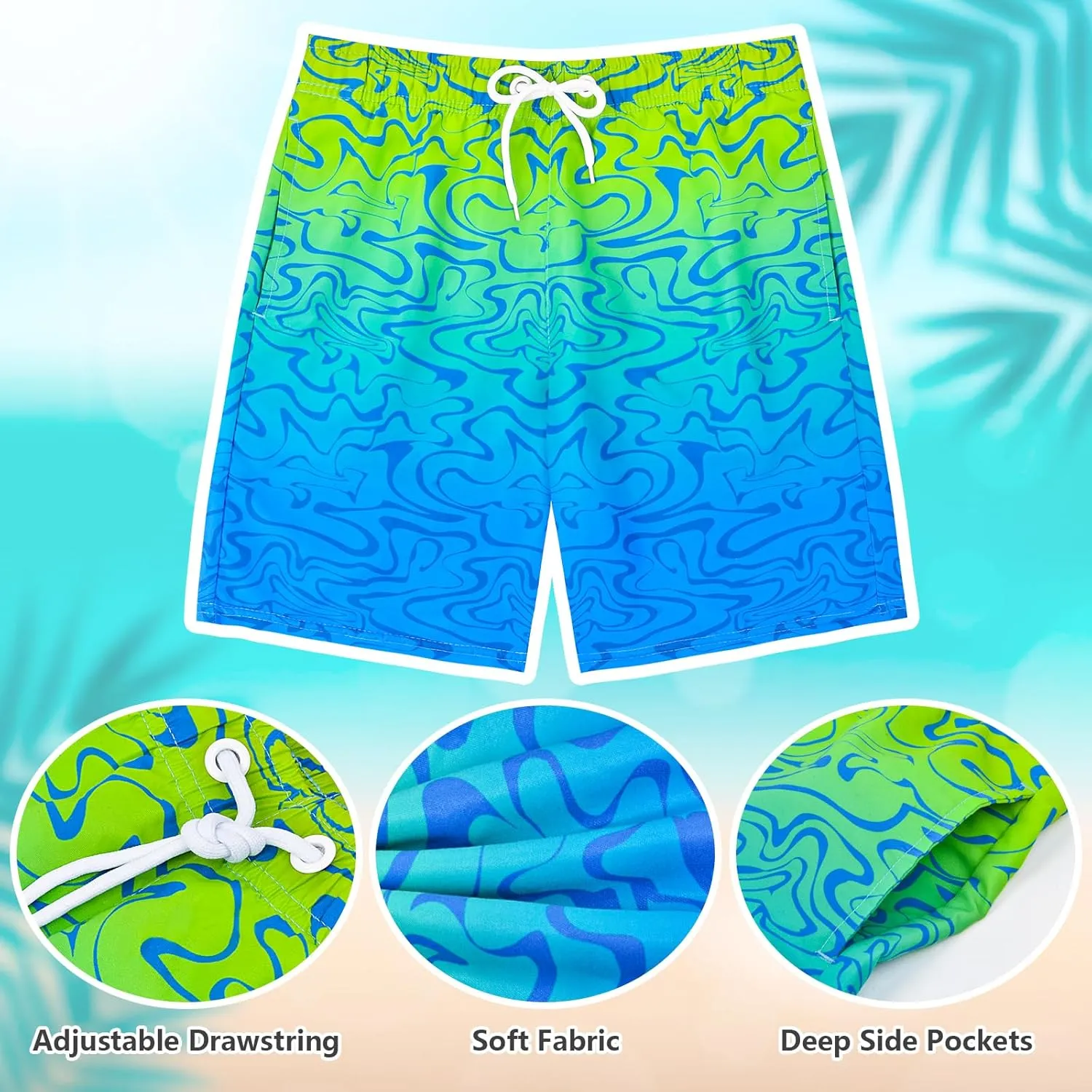 OlyPegic Boys Swim Trunks Swim Shorts Quick Dry Boys Bathing Suit Swimsuit Swimwear Toddler Kids Beach Board Shorts Youth
