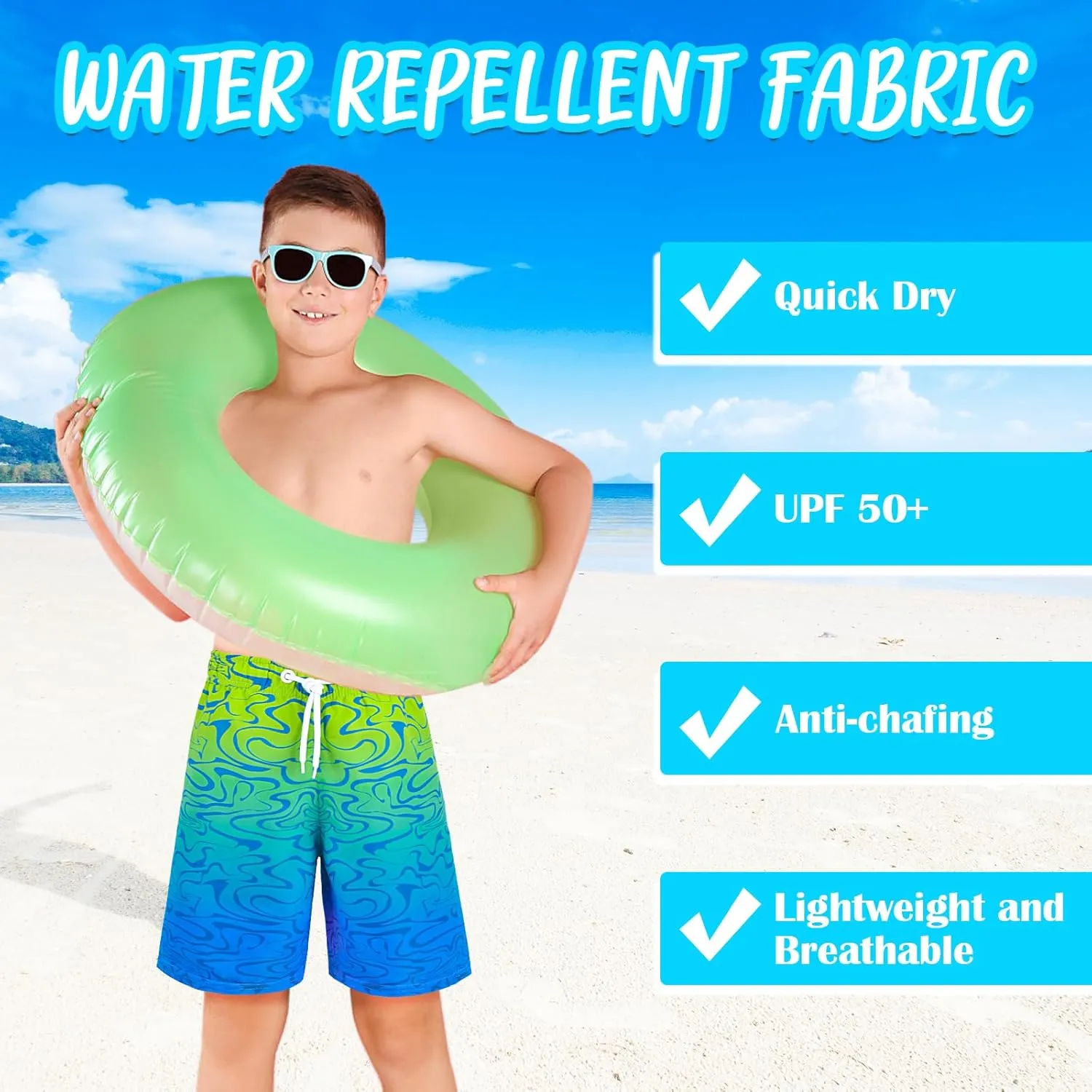 OlyPegic Boys Swim Trunks Swim Shorts Quick Dry Boys Bathing Suit Swimsuit Swimwear Toddler Kids Beach Board Shorts Youth