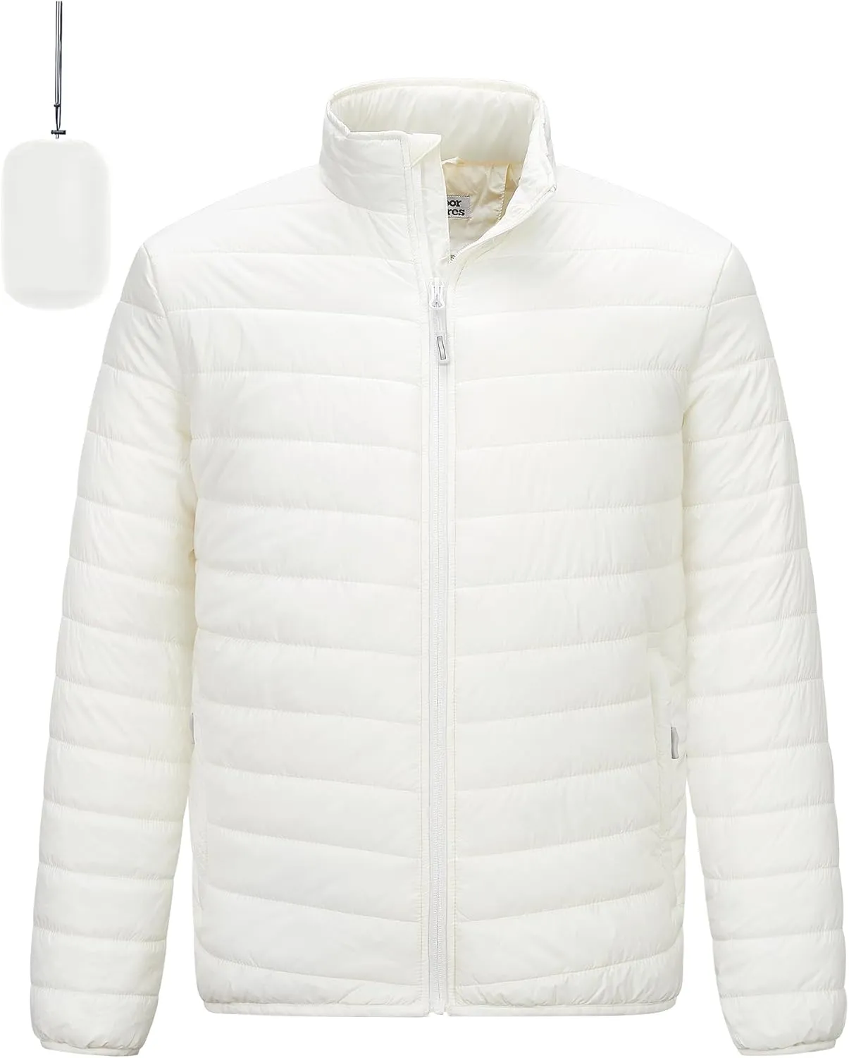 Outdoor Ventures Men's Lightweight Packable Puffer Winter Jacket Insulated Puffy Coat for Snow Ski Hiking Travel