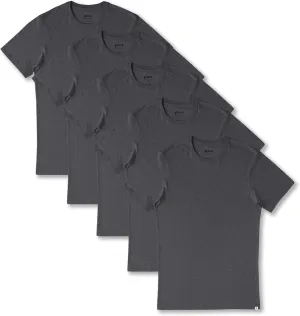 Pact Men's Organic Cotton Softspun Standard Fit Crew Neck T-Shirt, Pack of 5