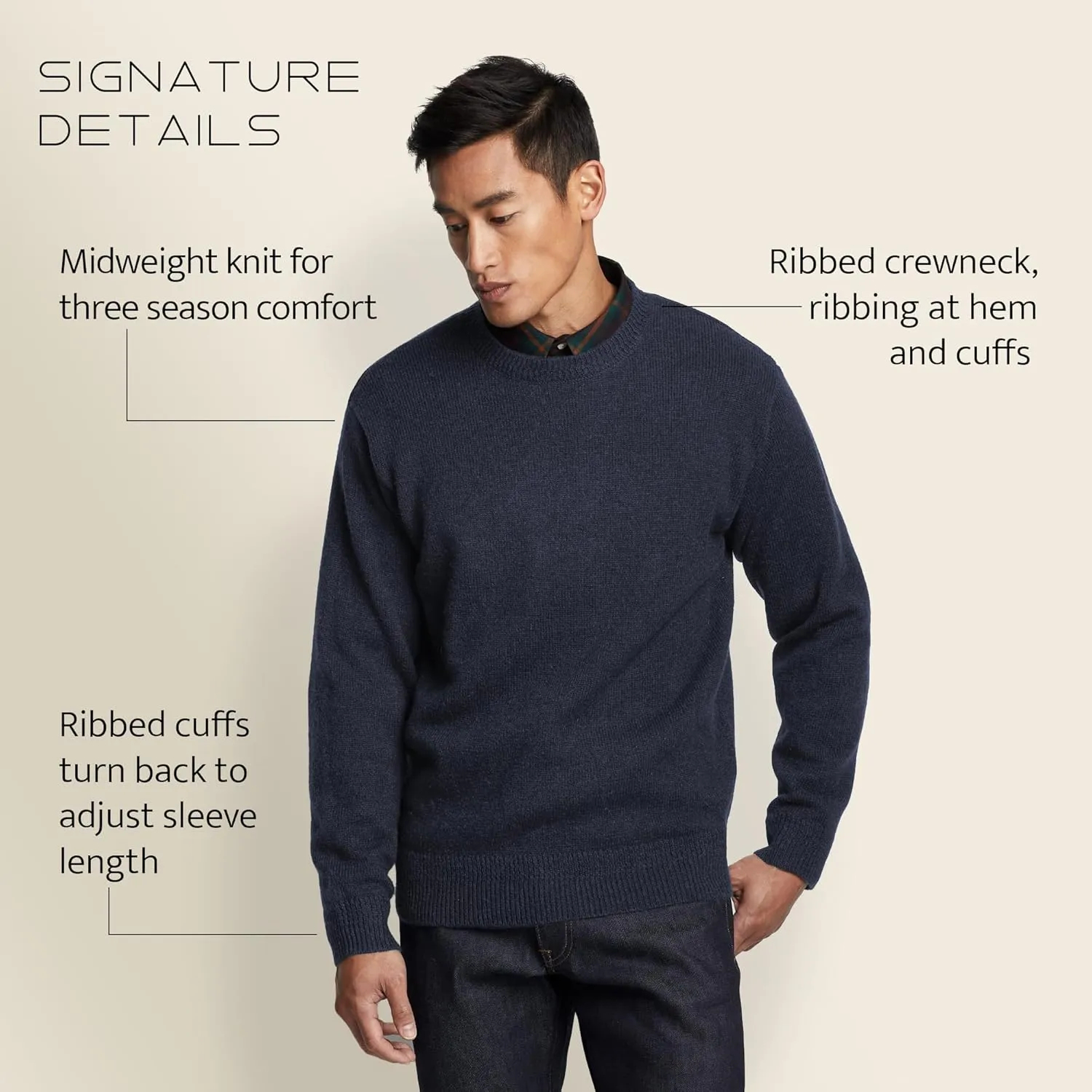 Pendleton Men's Shetland Wool Pullover Men's Sweater  Classic Crewneck for Men, Naturally Warm, Odor and Stain-Resistant