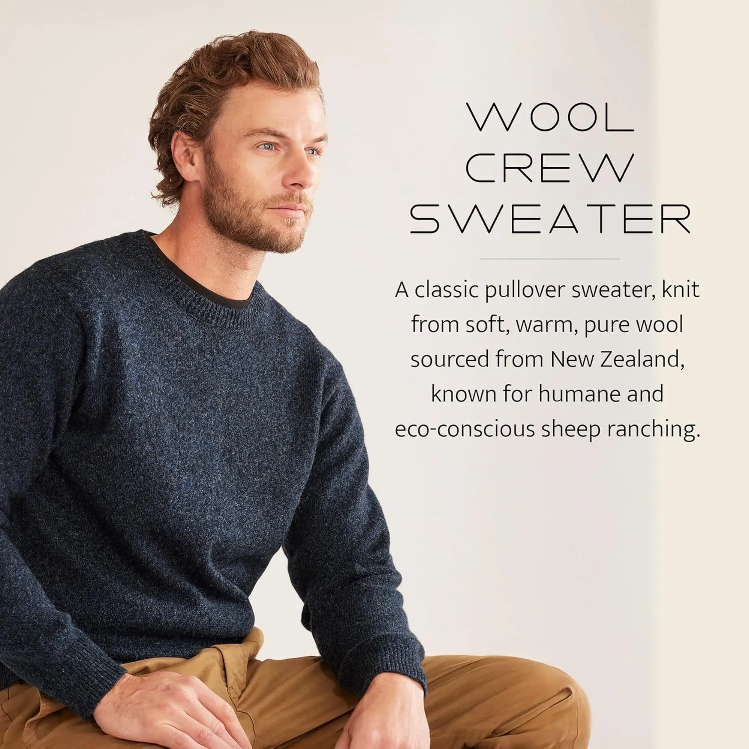 Pendleton Men's Shetland Wool Pullover Men's Sweater  Classic Crewneck for Men, Naturally Warm, Odor and Stain-Resistant