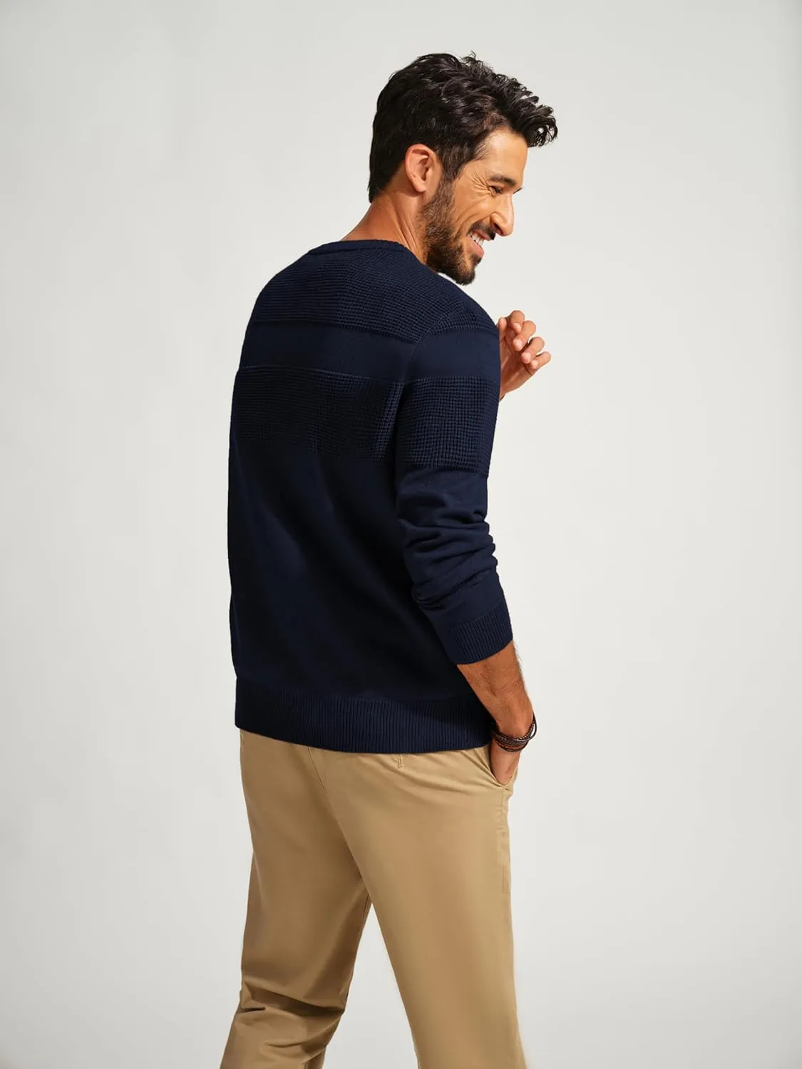 PJ PAUL JONES Mens Sweater Casual Crew Neck Pullover Textured Knit Sweaters
