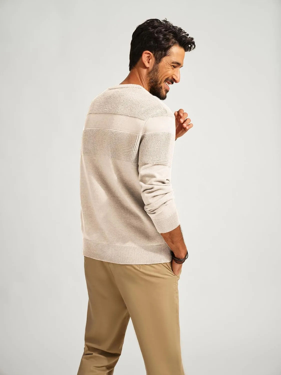 PJ PAUL JONES Mens Sweater Casual Crew Neck Pullover Textured Knit Sweaters