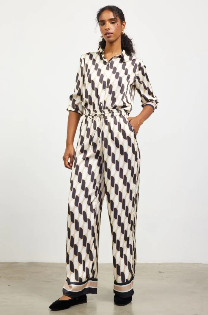 Printed Elastic Waist Pants