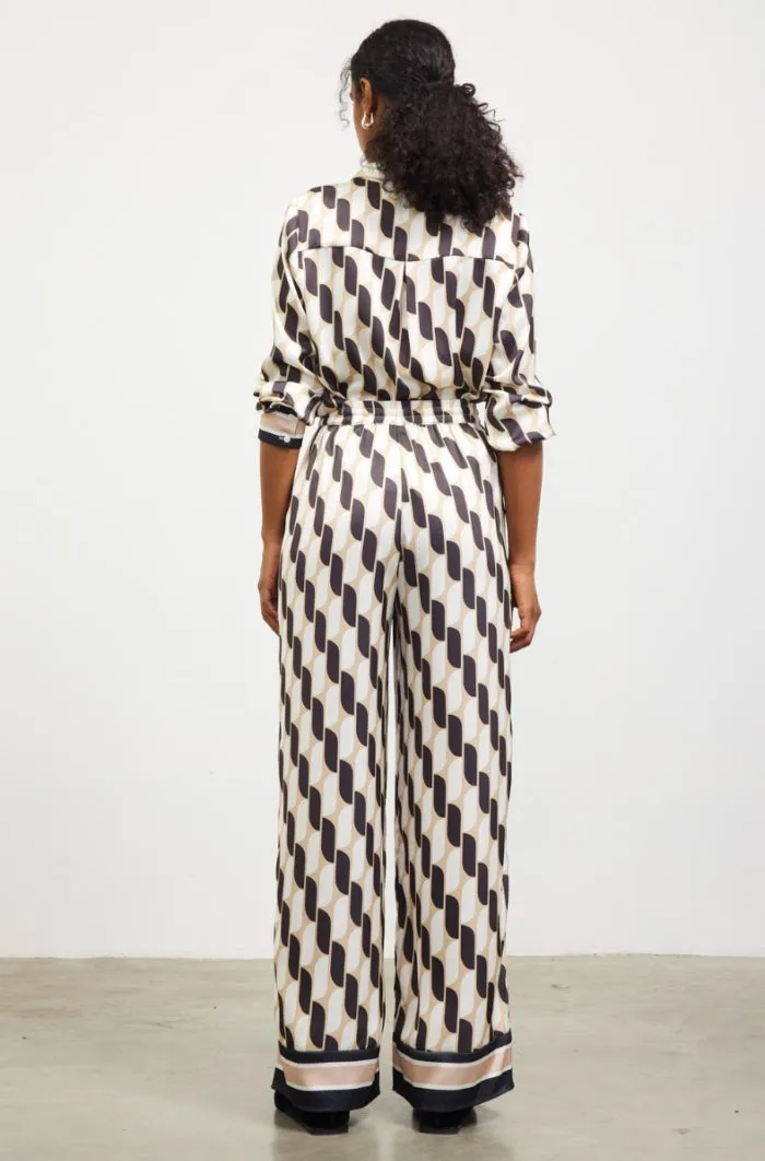 Printed Elastic Waist Pants