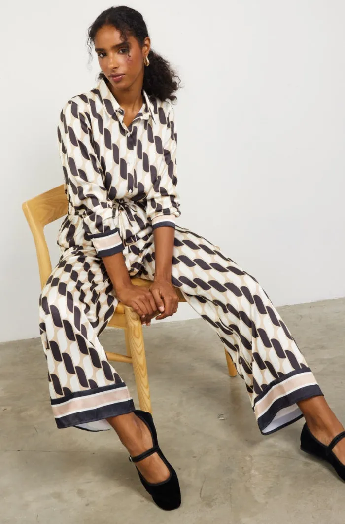 Printed Elastic Waist Pants