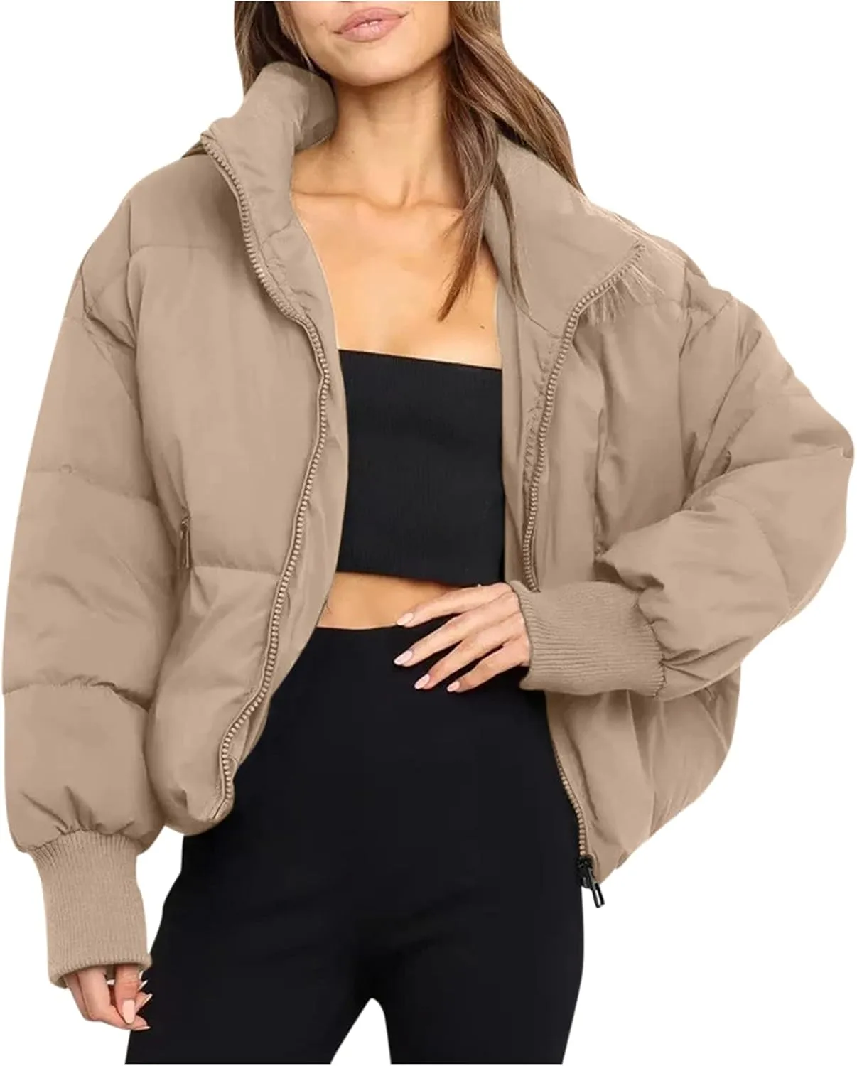 Quilted Puffer Coat Windbreaker Jackets for Women Thicken Fleece Jacket Padded Jacket Winter Coat 2024 Fashion Zip Up