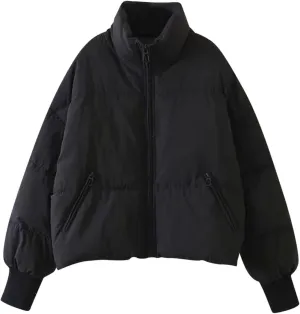 Quilted Puffer Coat Windbreaker Jackets for Women Thicken Fleece Jacket Padded Jacket Winter Coat 2024 Fashion Zip Up