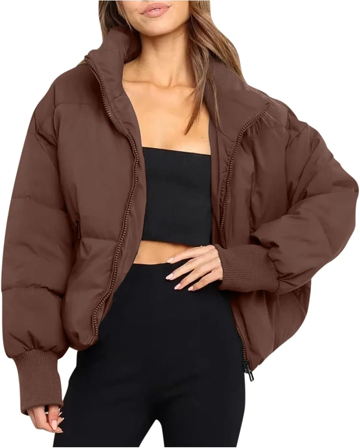 Quilted Puffer Coat Windbreaker Jackets for Women Thicken Fleece Jacket Padded Jacket Winter Coat 2024 Fashion Zip Up