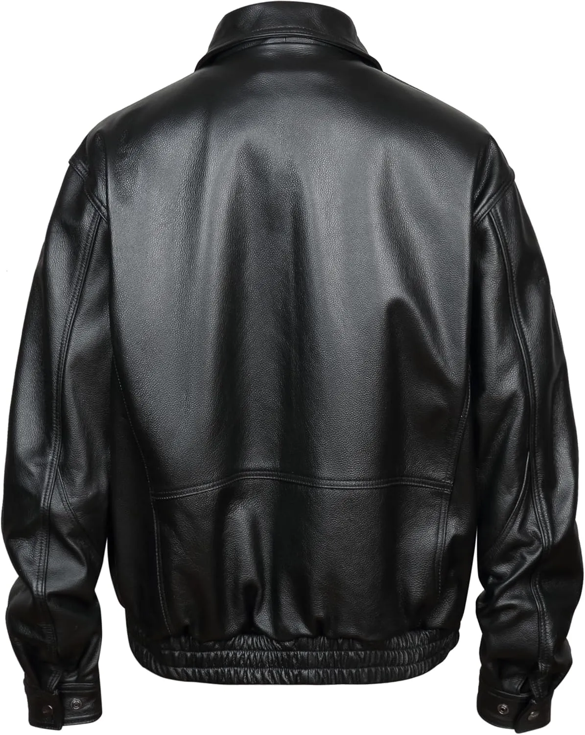 REED Men's American Style Bomber Genuine Leather Jacket