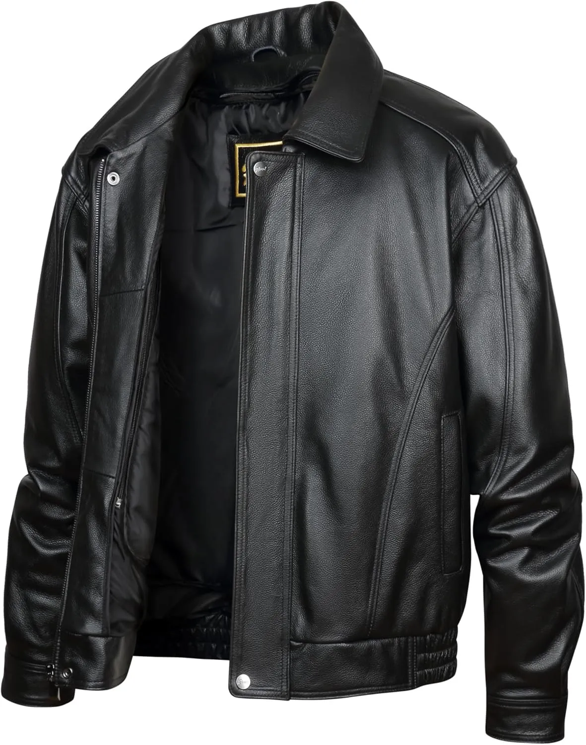REED Men's American Style Bomber Genuine Leather Jacket
