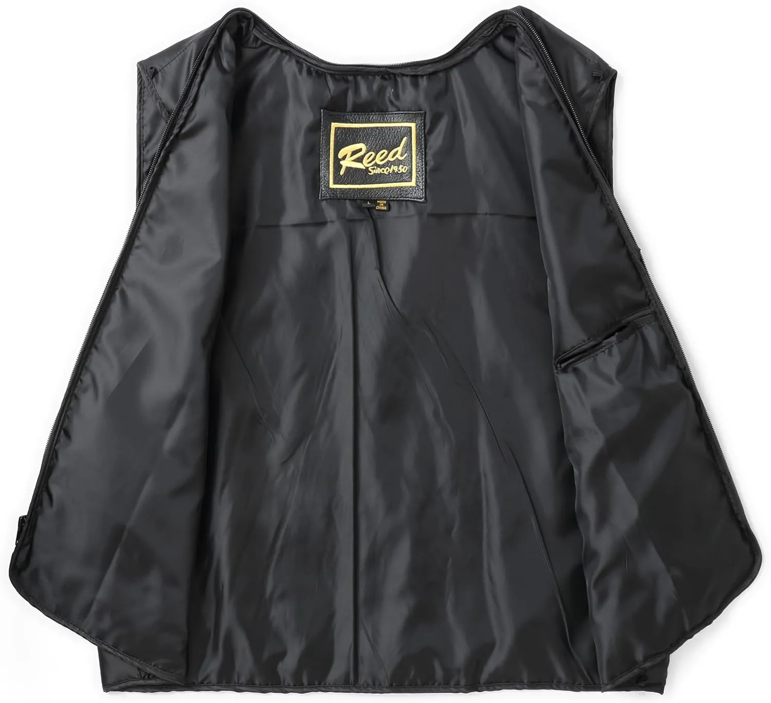 REED Men's American Style Bomber Genuine Leather Jacket