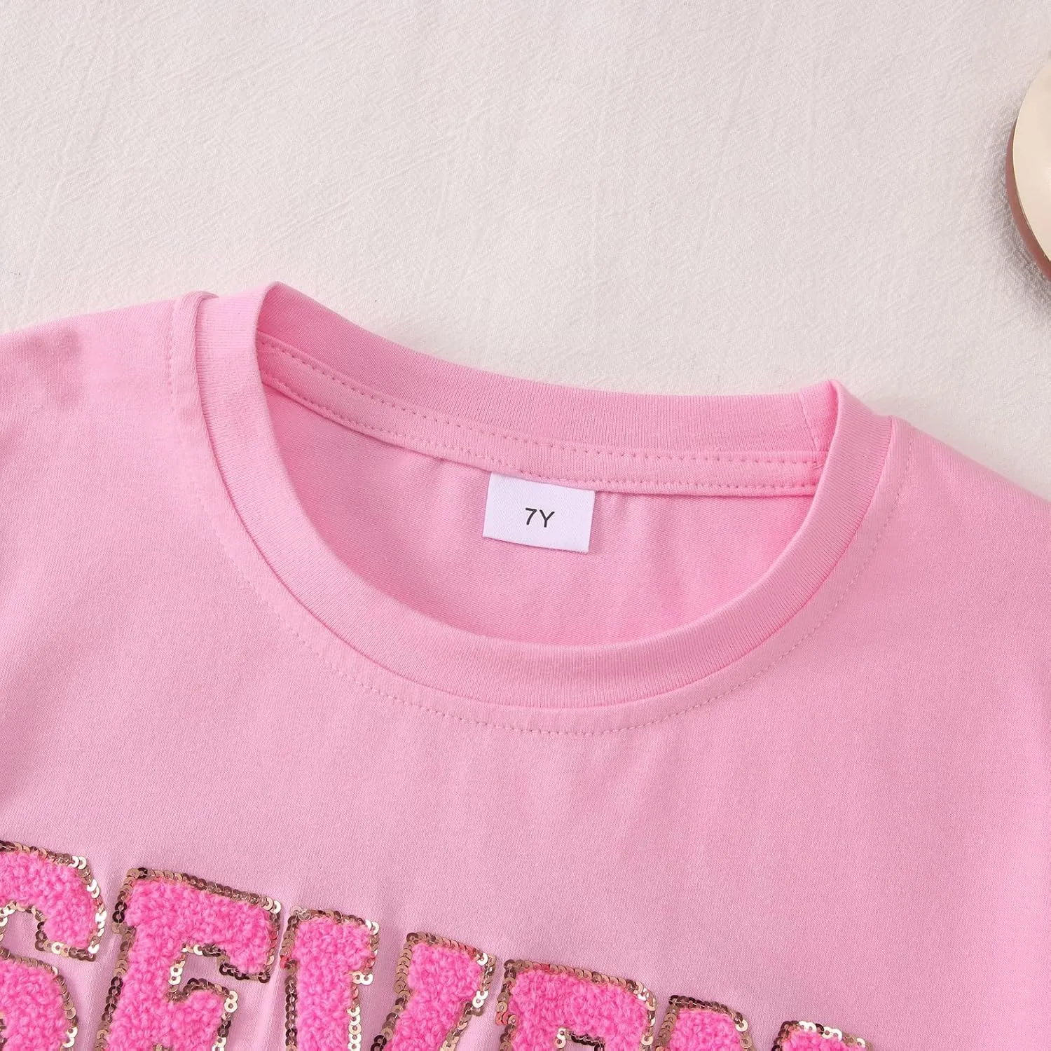 Ritatte Birthday Girl Shirt Kids Girls 5th 6th 7th 8th 9th 10th T-Shirts Sequin Embroidered Party Outfit 5-10 Years