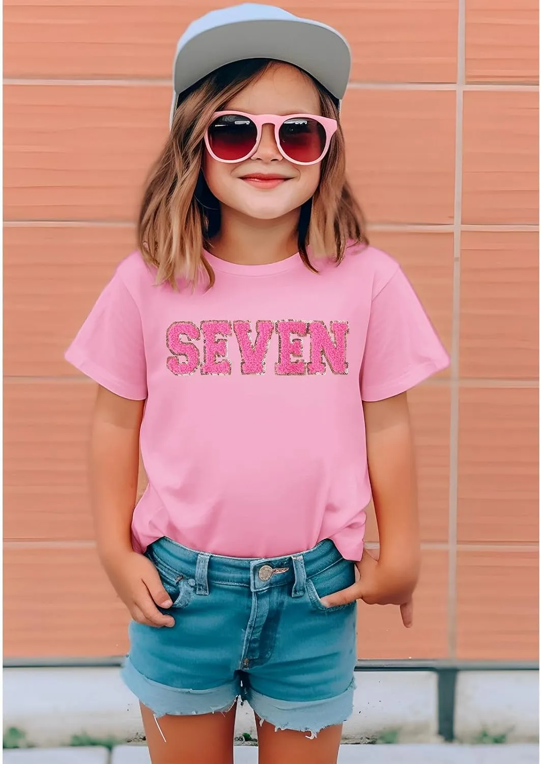 Ritatte Birthday Girl Shirt Kids Girls 5th 6th 7th 8th 9th 10th T-Shirts Sequin Embroidered Party Outfit 5-10 Years