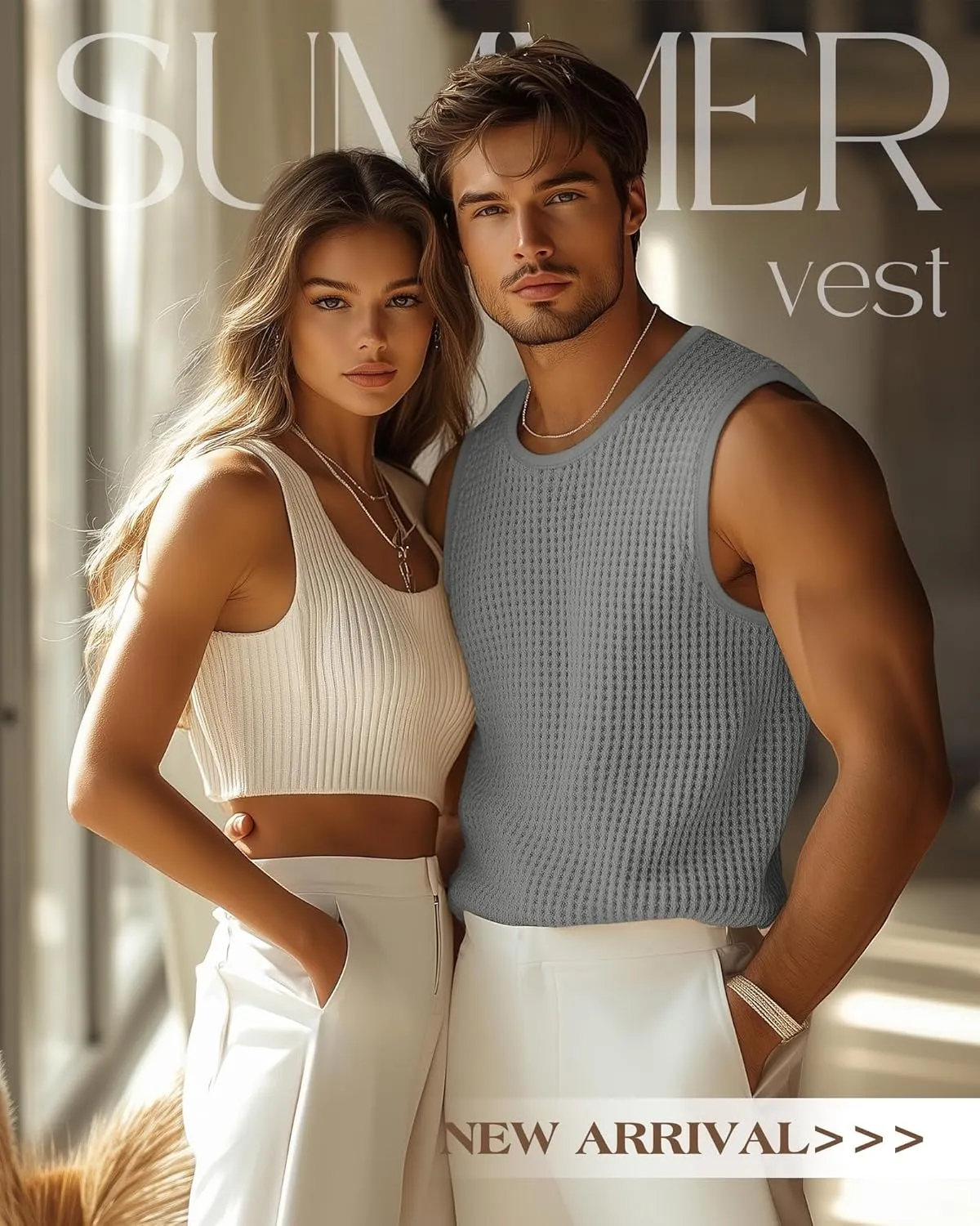 Riyiper 3 Pack Men's Waffle Knit Tank Tops, Casual Sleeveless Tank Shirts Summer Classic Beach T-Shirts Breathable Muscle Tee