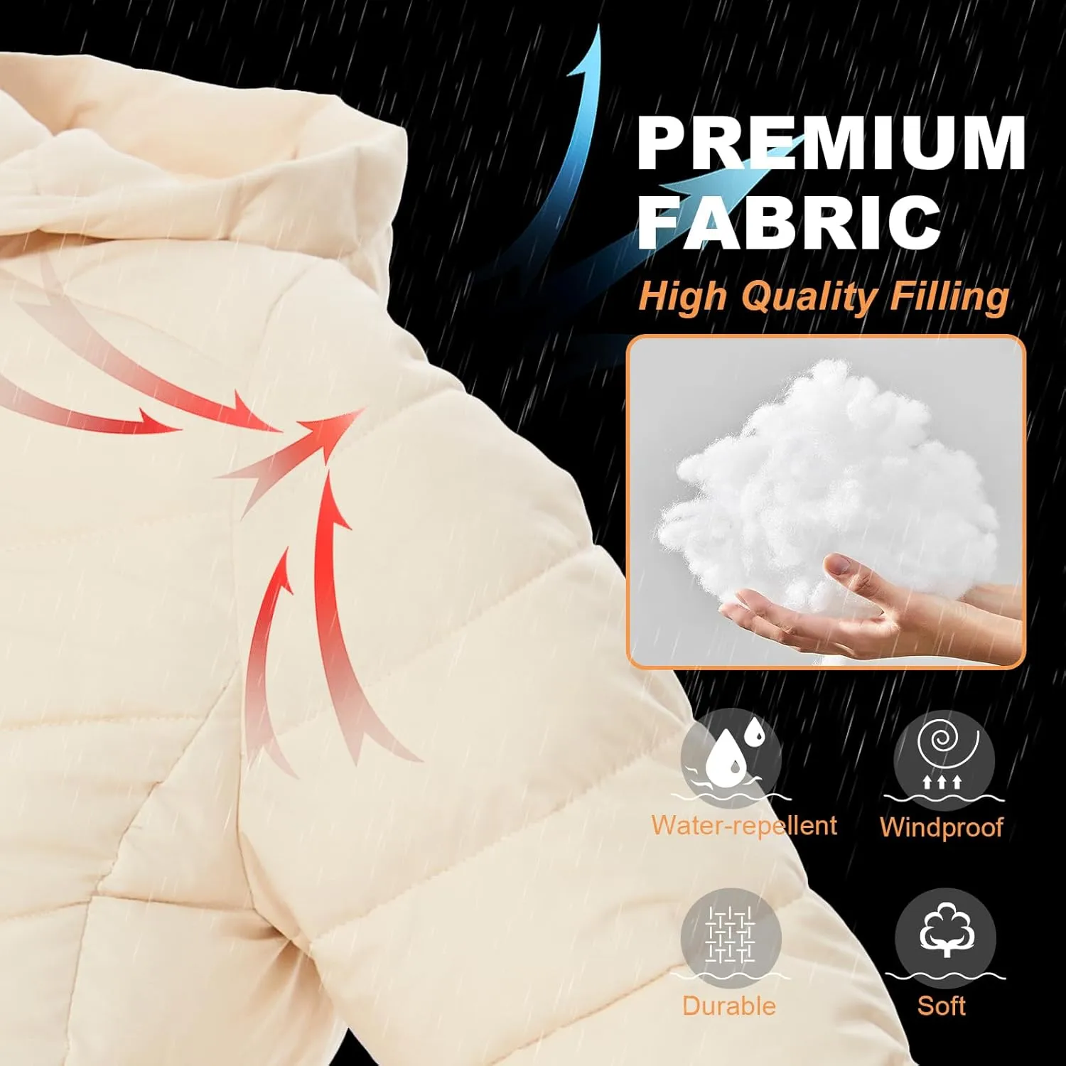 ROYAL MATRIX Women's Packable Puffer Jacket, Lightweight Puffer Jacket Winter Warm Quilted Puffer Jacket with Detachable Hood